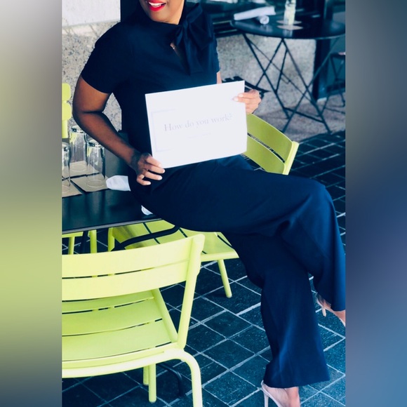 🔹 NWT Maggy London Neck Tie Jumpsuit – Size 8 – Navy - Picture 2 of 11